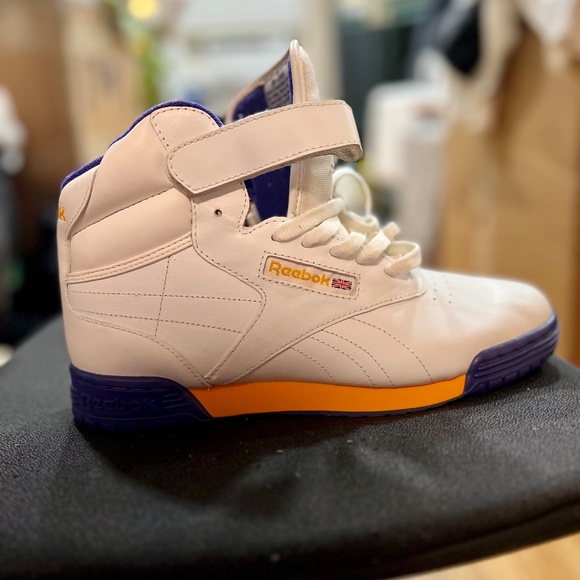 RARE Reebok Classic Ex-O-Fit High Yellow/Purple/White Mens Size 8 (unisex) - Picture 5 of 11